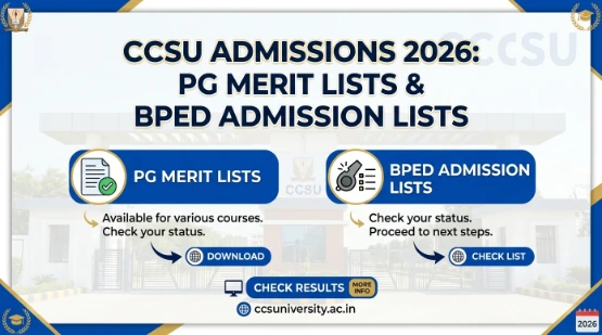CCSU Admissions 2026: University Releases PG Merit Lists and BPEd Admission Lists